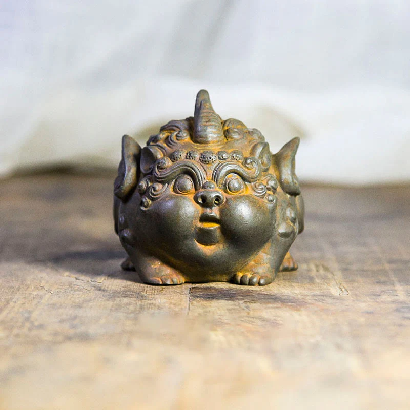 Buddha Stones Ręcznie Bogactwo PiXiu Żelazo Proszek Rdza Odlew Żywicy Statua Dekoracja Domu - Image 2