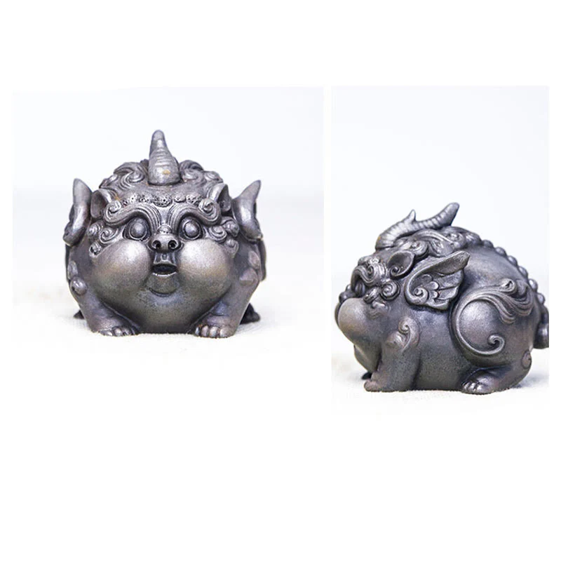 Buddha Stones Ręcznie Bogactwo PiXiu Żelazo Proszek Rdza Odlew Żywicy Statua Dekoracja Domu - Image 27