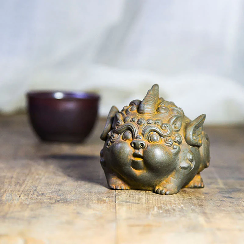 Buddha Stones Ręcznie Bogactwo PiXiu Żelazo Proszek Rdza Odlew Żywicy Statua Dekoracja Domu - Image 9