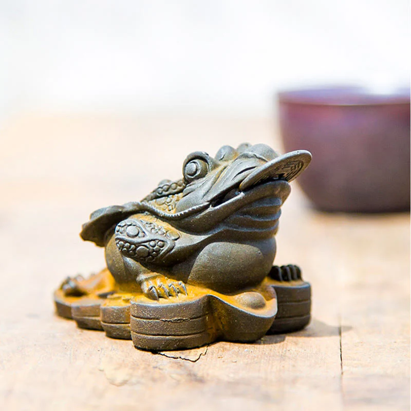 Buddha Stones Ręcznie Feng Shui Żaba Ropucha Miedziane Monety Proszek Żelaza Rdza Odlew Żywicy Statua Dekoracja Domu - Image 13