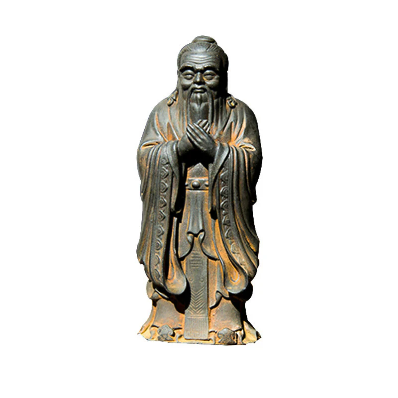 Buddha Stones Ręcznie Konfucjusz Żelazo Proszek Rdza Odlew Żywicy Statua Dekoracja Domu - Image 14