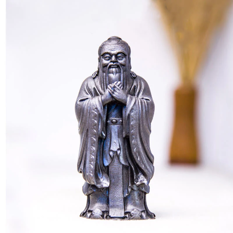 Buddha Stones Ręcznie Konfucjusz Żelazo Proszek Rdza Odlew Żywicy Statua Dekoracja Domu - Image 16
