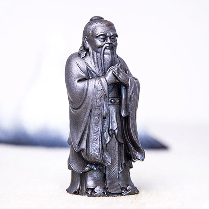 Buddha Stones Ręcznie Konfucjusz Żelazo Proszek Rdza Odlew Żywicy Statua Dekoracja Domu - Image 17