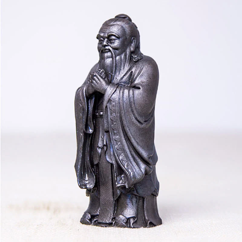 Buddha Stones Ręcznie Konfucjusz Żelazo Proszek Rdza Odlew Żywicy Statua Dekoracja Domu - Image 18