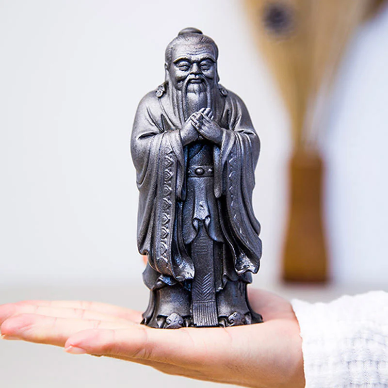 Buddha Stones Ręcznie Konfucjusz Żelazo Proszek Rdza Odlew Żywicy Statua Dekoracja Domu - Image 19