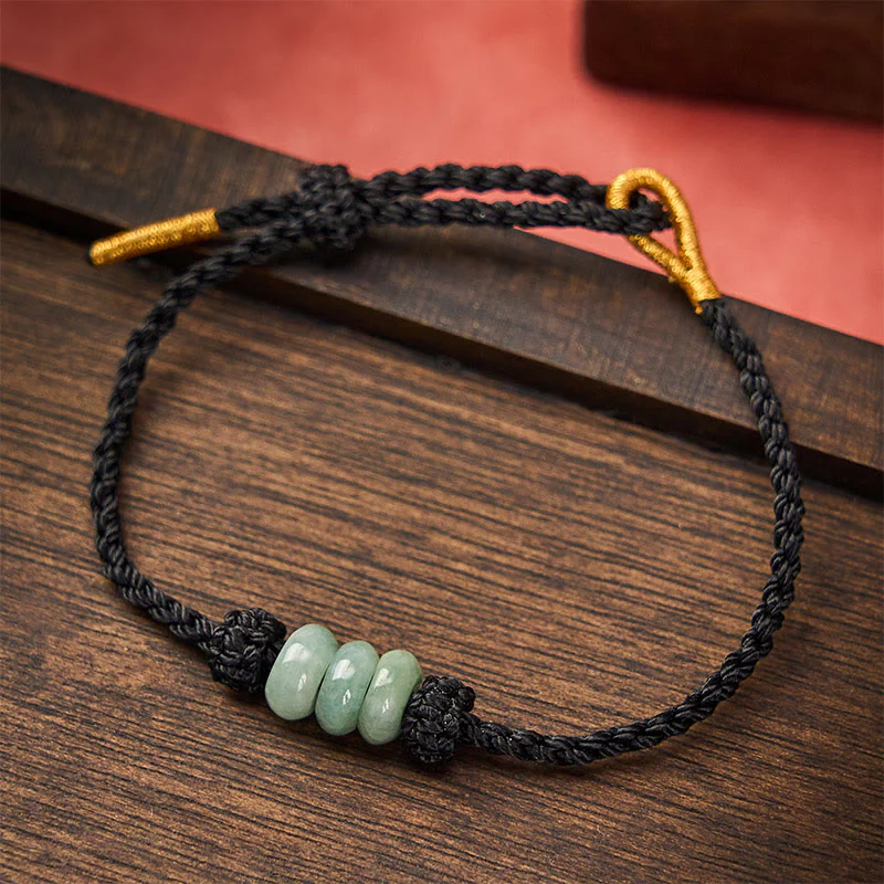Buddha Stones Ręcznie pleciona, czerwona, sznurkowa, 3 mm, ochronna, regulowana bransoletka DIY z koralików jadeitowych - Image 18