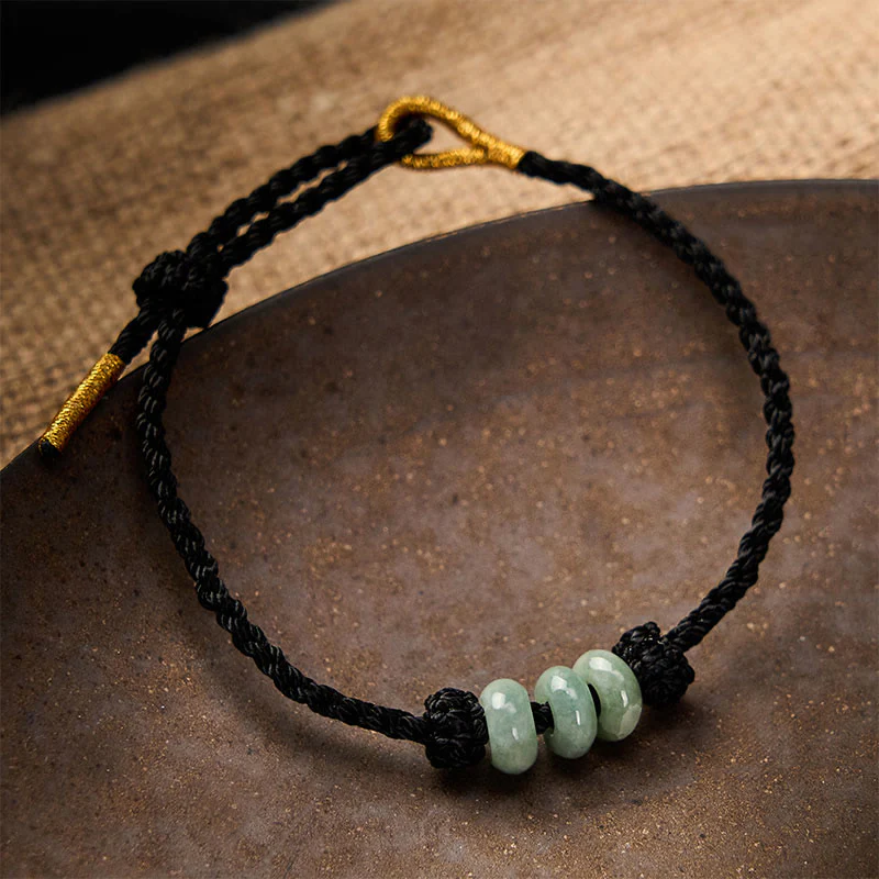 Buddha Stones Ręcznie pleciona, czerwona, sznurkowa, 3 mm, ochronna, regulowana bransoletka DIY z koralików jadeitowych - Image 19