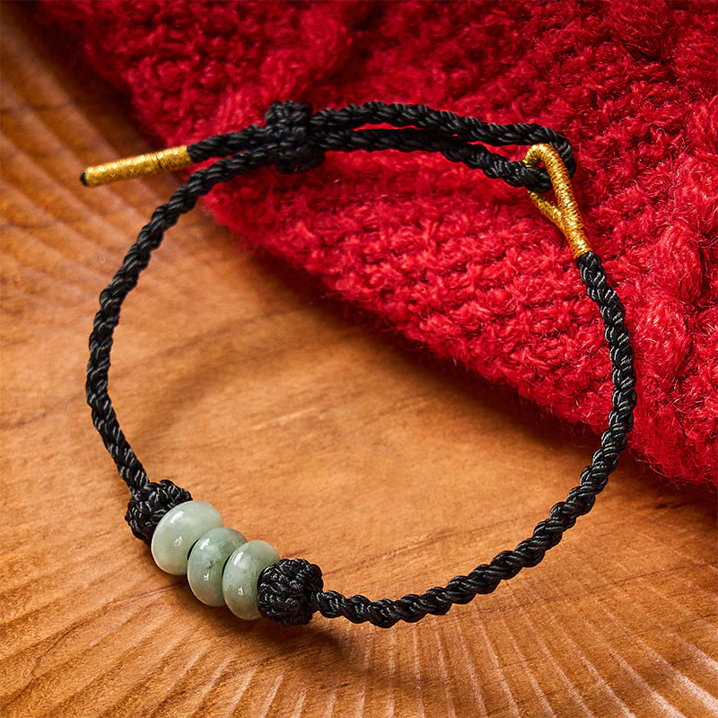 Buddha Stones Ręcznie pleciona, czerwona, sznurkowa, 3 mm, ochronna, regulowana bransoletka DIY z koralików jadeitowych - Image 20