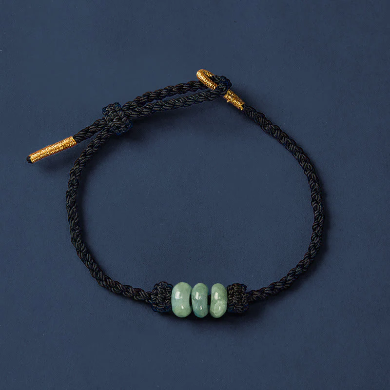 Buddha Stones Ręcznie pleciona, czerwona, sznurkowa, 3 mm, ochronna, regulowana bransoletka DIY z koralików jadeitowych - Image 21