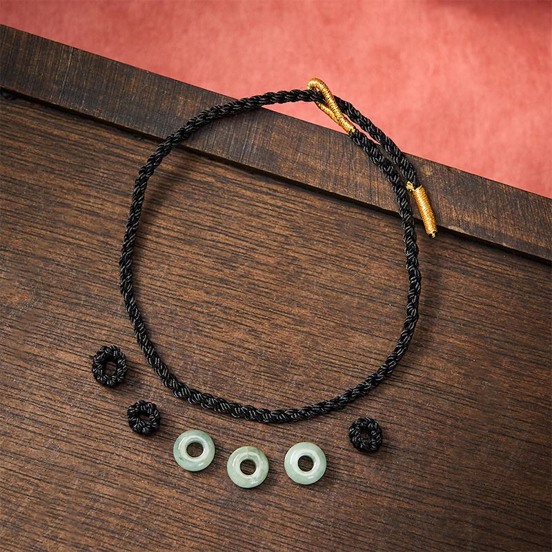 Buddha Stones Ręcznie pleciona, czerwona, sznurkowa, 3 mm, ochronna, regulowana bransoletka DIY z koralików jadeitowych - Image 22