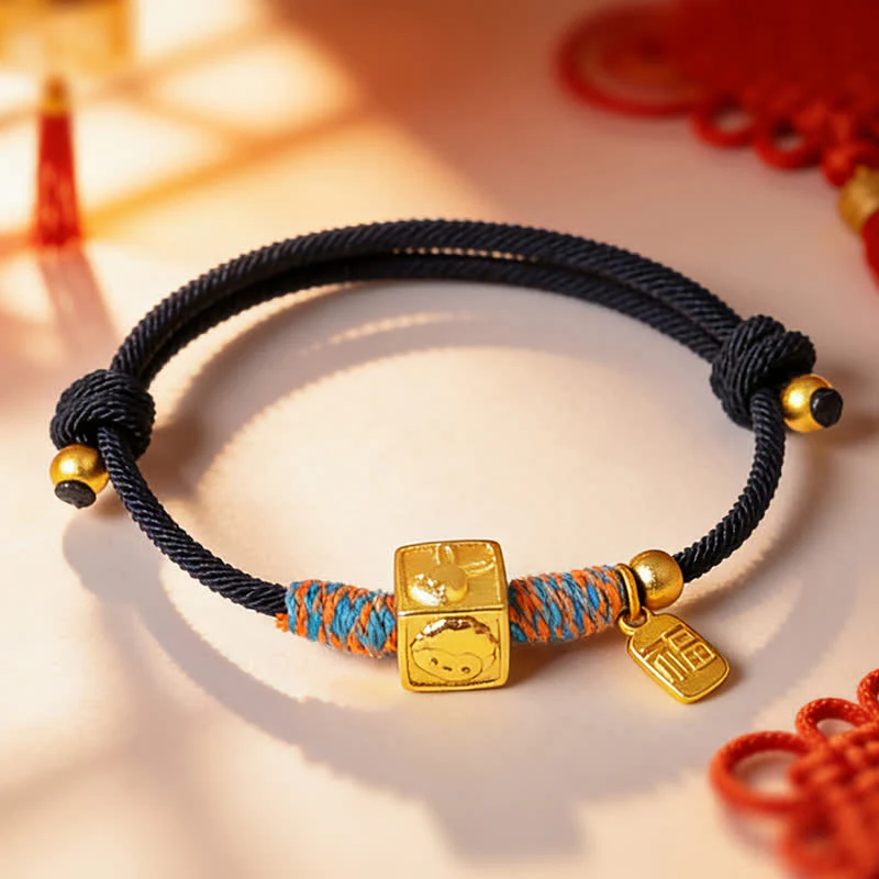 Buddha Stones Ręcznie robiona bransoletka ochronna z czerwonego sznurka z trzema harmoniami chińskiego zodiaku - Image 14