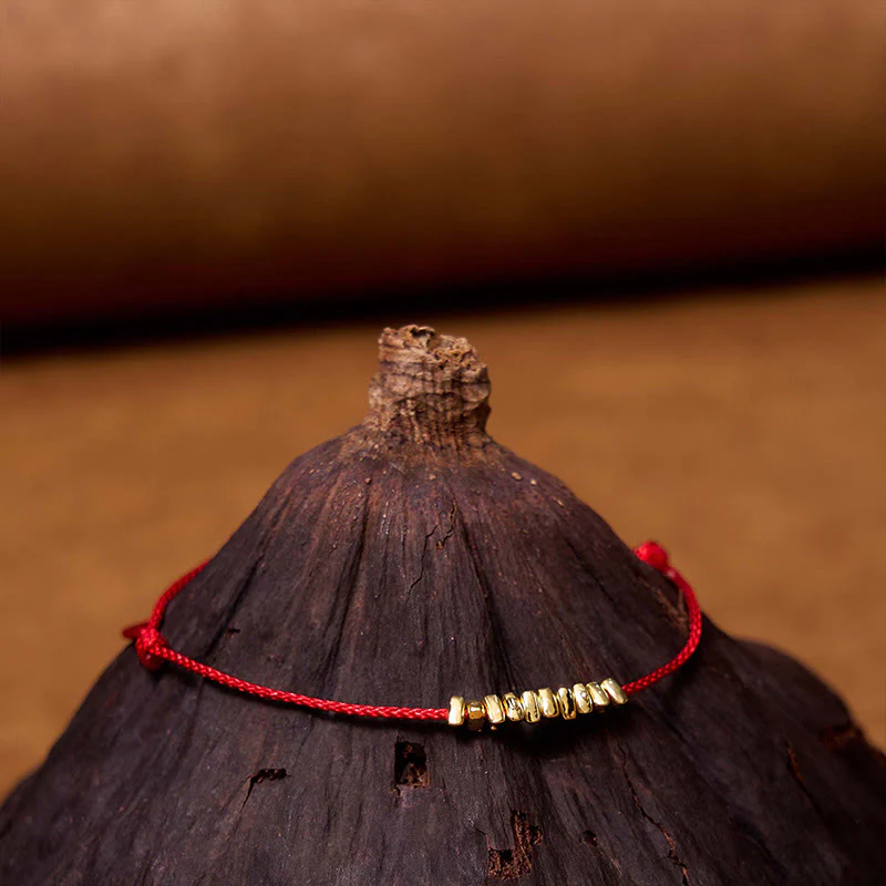 Buddha Stones Ręcznie robione 925 Srebro Sterling Małe kawałki Ochrona Pleciona Ultracienka Bransoletka Lina - Image 3