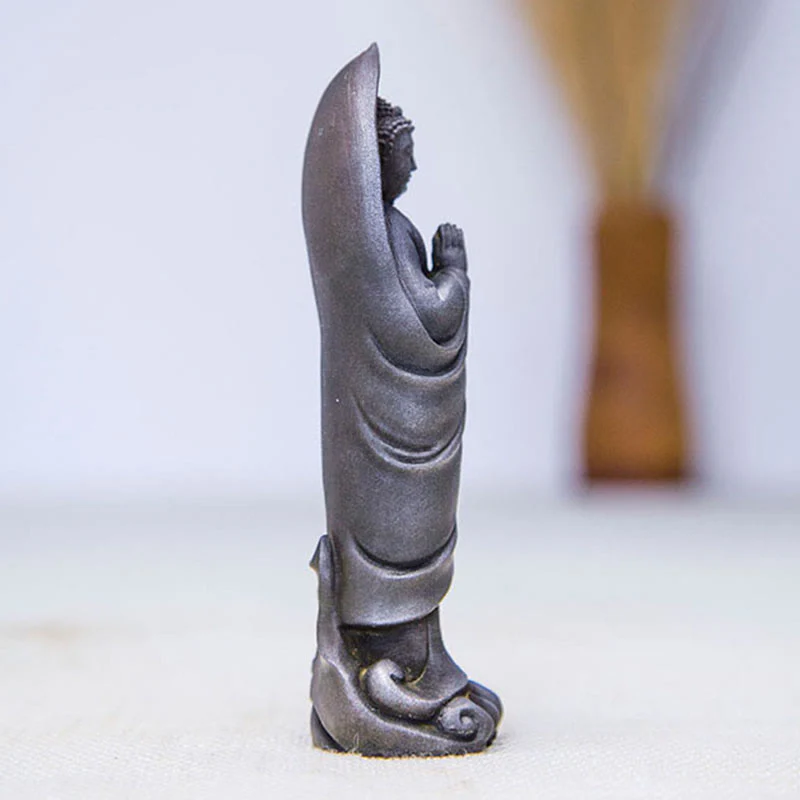 Buddha Stones Ręcznie robione Budda Siakjamuni Namaste Proszek żelaza Rdza Odlana z żywicy Statua Dekoracja - Image 16