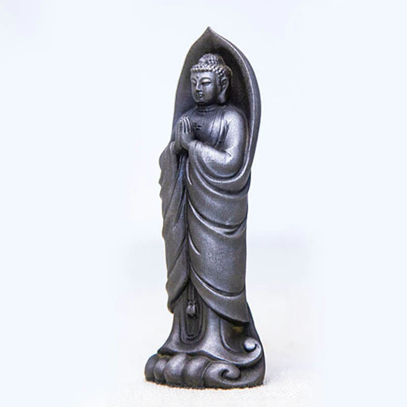 Buddha Stones Ręcznie robione Budda Siakjamuni Namaste Proszek żelaza Rdza Odlana z żywicy Statua Dekoracja - Image 20