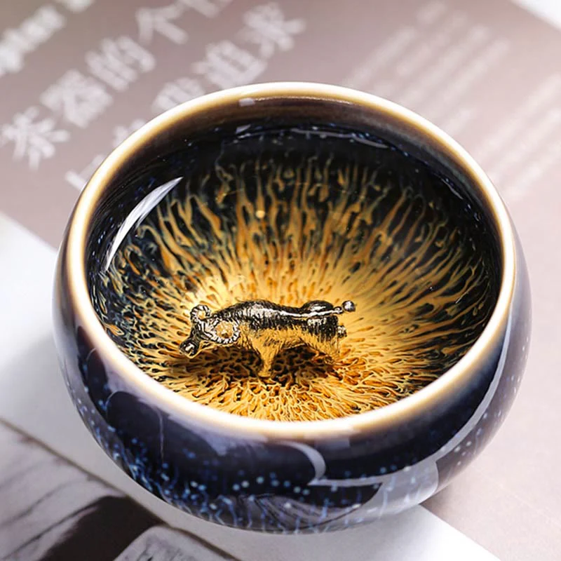 Buddha Stones ręcznie robione chińskie Jianzhan Koi Fish Lotus Dragon Phoenix 12 chińskich zodiaków Ceramiczny kubek do herbaty Kung Fu 70ml - Image 17