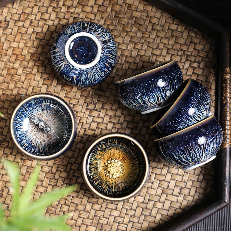 Buddha Stones ręcznie robione chińskie Jianzhan Koi Fish Lotus Dragon Phoenix 12 chińskich zodiaków Ceramiczny kubek do herbaty Kung Fu 70ml - Image 2