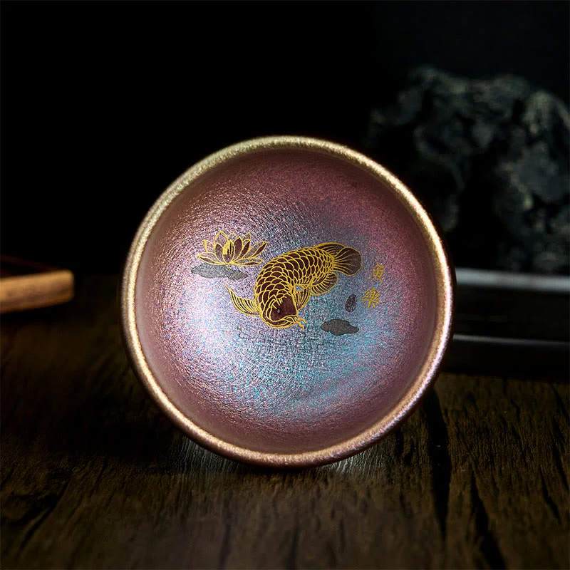 Buddha Stones ręcznie robione chińskie Jianzhan Koi Fish Lotus Leaf Ceramiczny kubek do herbaty Kung Fu 150ml - Image 20