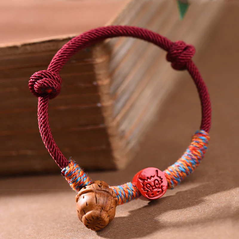 Buddha Stones Ręcznie robione Chińskie Zodiak Czerwony Sznurek Brzoskwiniowy Cynober Bransoletka Szczęścia - Image 13