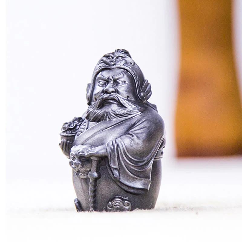 Buddha Stones Ręcznie robione Literackie Wojskowe Bóg Bogactwa Proszek Żelaza Rdza Odlew Żywicy Statua Dekoracja Domu - Image 19