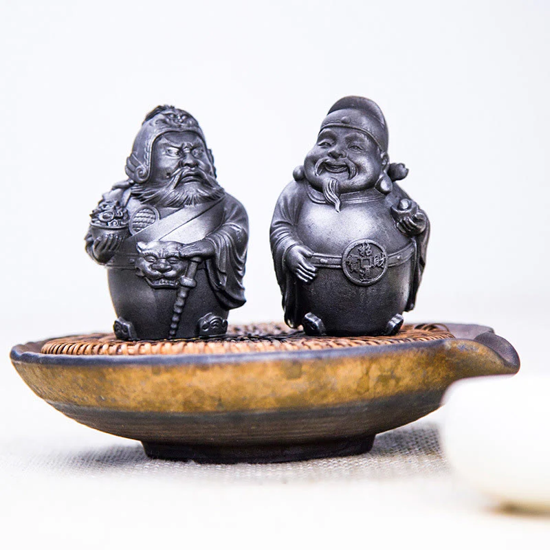 Buddha Stones Ręcznie robione Literackie Wojskowe Bóg Bogactwa Proszek Żelaza Rdza Odlew Żywicy Statua Dekoracja Domu - Image 23