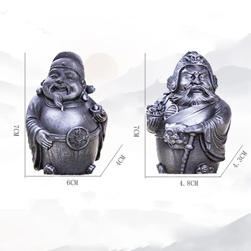 Buddha Stones Ręcznie robione Literackie Wojskowe Bóg Bogactwa Proszek Żelaza Rdza Odlew Żywicy Statua Dekoracja Domu - Image 27