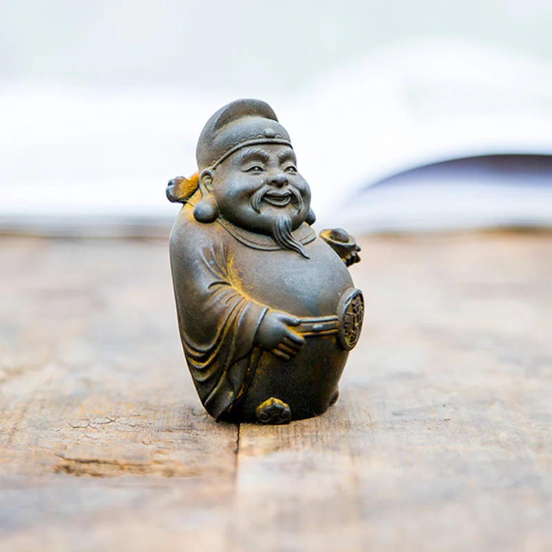 Buddha Stones Ręcznie robione Literackie Wojskowe Bóg Bogactwa Proszek Żelaza Rdza Odlew Żywicy Statua Dekoracja Domu - Image 5