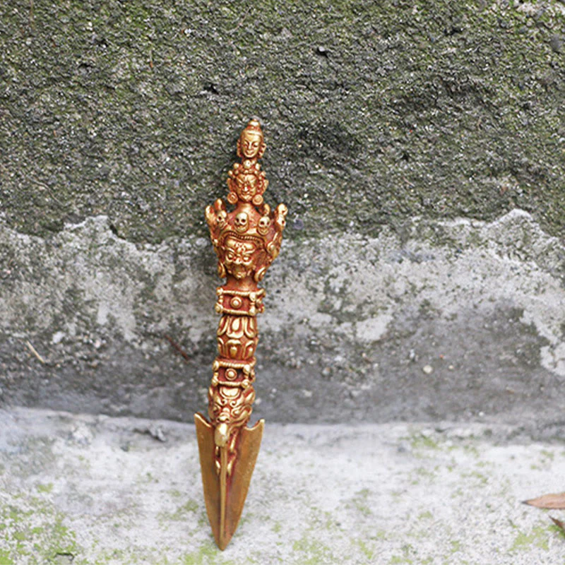 Buddha Stones ręcznie robione małe Nepalskie Vajra Dorje siła miedziana metalowa dekoracja - Image 12