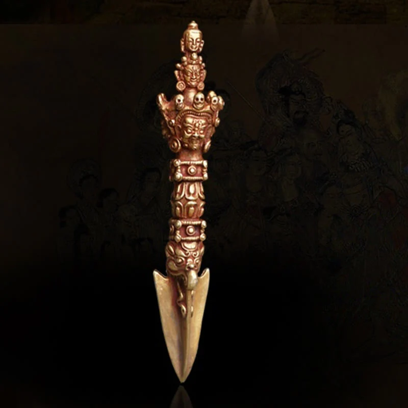 Buddha Stones ręcznie robione małe Nepalskie Vajra Dorje siła miedziana metalowa dekoracja - Image 13