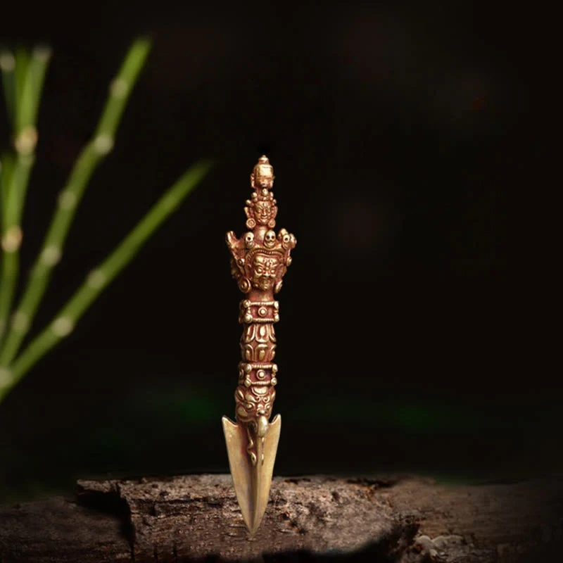 Buddha Stones ręcznie robione małe Nepalskie Vajra Dorje siła miedziana metalowa dekoracja - Image 5