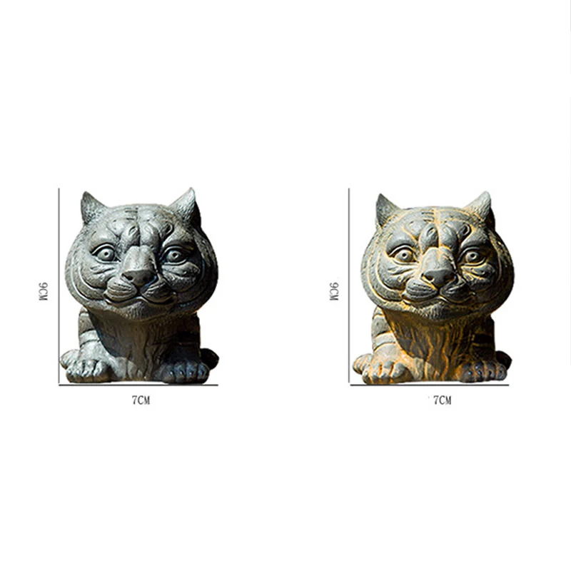 Buddha Stones ręcznie robione małe śliczne tygrysie żelazo proszek rdza odlew żywiczny statua dekoracja domu - Image 18