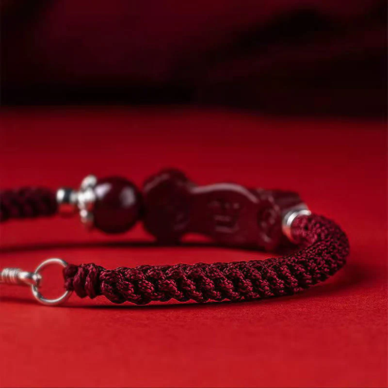 Buddha Stones Ręcznie robione PiXiu Cinnabar Wealth Luck Bransoletka pleciona - Image 11