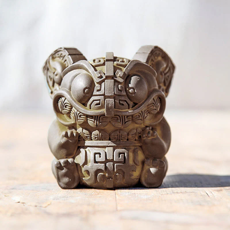 Buddha Stones ręcznie robione, złoto, połykająca bestia, proszek żelaza, odlew z żywicy, dekoracja domu - Image 11