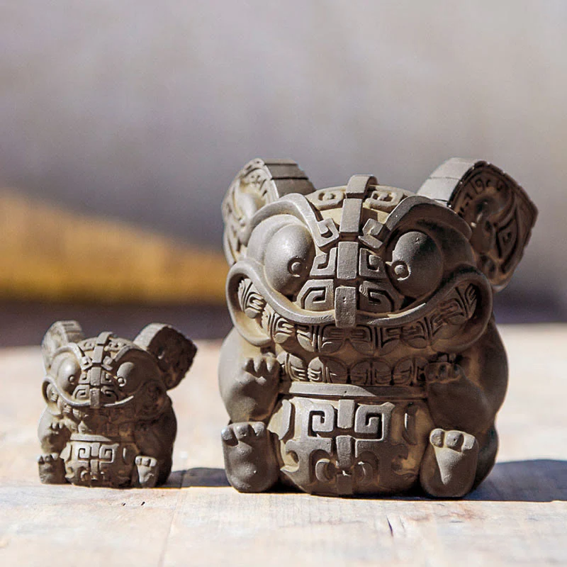 Buddha Stones ręcznie robione, złoto, połykająca bestia, proszek żelaza, odlew z żywicy, dekoracja domu - Image 13