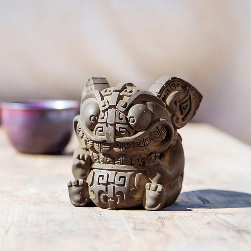 Buddha Stones ręcznie robione, złoto, połykająca bestia, proszek żelaza, odlew z żywicy, dekoracja domu - Image 14