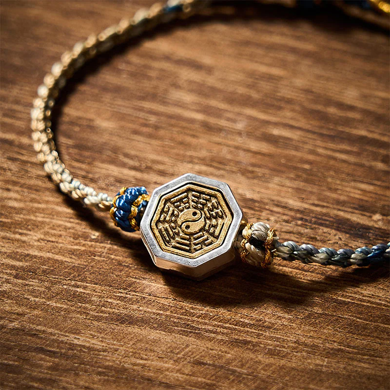 Buddha Stones Ręcznie tkana, ośmiokątna bransoletka Bagua Balance String z regulowanym sznurkiem plecionym Lucky - Image 10