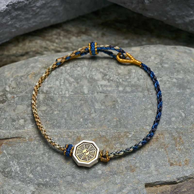 Buddha Stones Ręcznie tkana, ośmiokątna bransoletka Bagua Balance String z regulowanym sznurkiem plecionym Lucky - Image 4