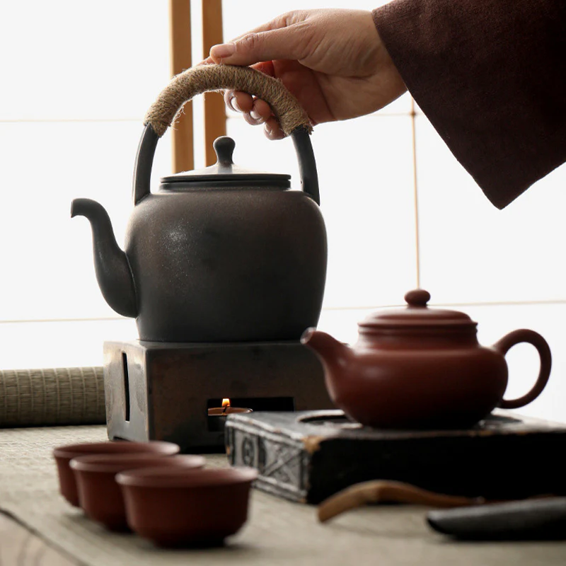 Buddha Stones Retro Brązowy Chiński Gongfu Herbata Ceramiczny Kung Fu Teapot 700ml Z Podstawką - Image 17