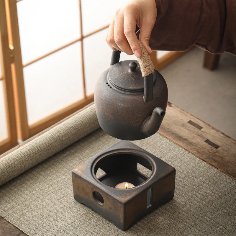 Buddha Stones Retro Brązowy Chiński Gongfu Herbata Ceramiczny Kung Fu Teapot 700ml Z Podstawką - Image 4