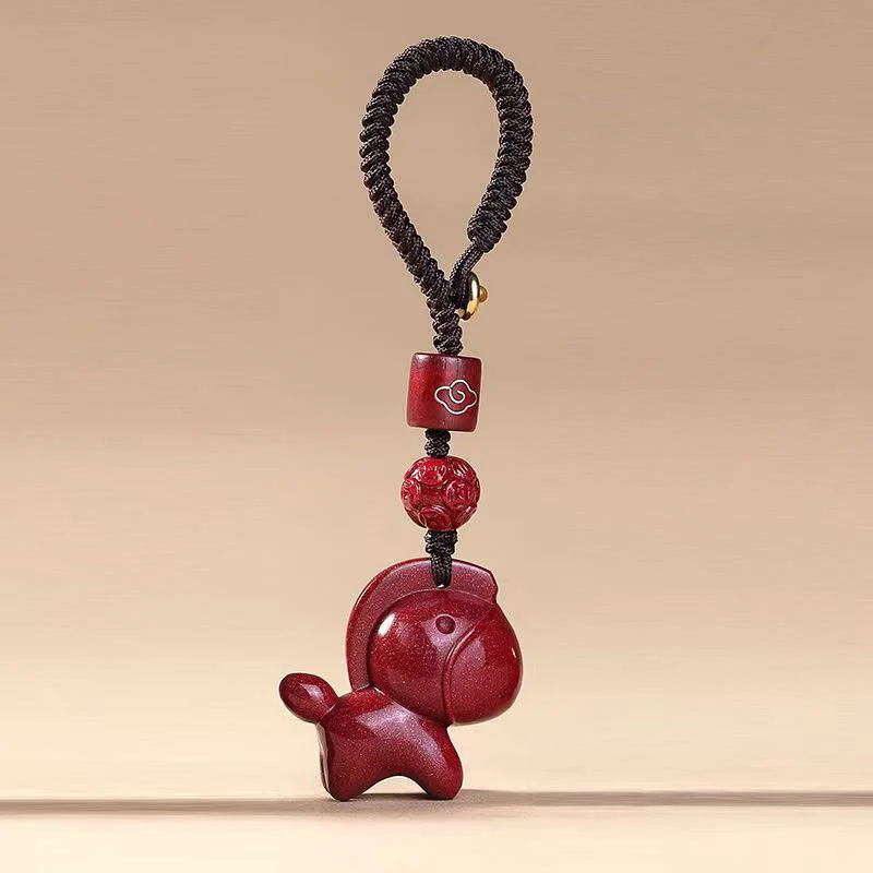 Buddha Stones Rok Konia Cynobrowy Brelok Błogosławieństwo