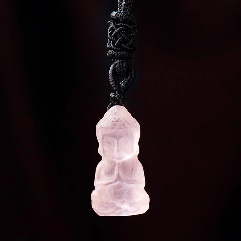 Buddha Stones Różne Kryształy Ametyst Różowy Kryształ Biały Kryształ Cytryn Budda Rzeźbiony Duchowy Naszyjnik Uzdrawiający Wisiorek Dekoracja - Image 8