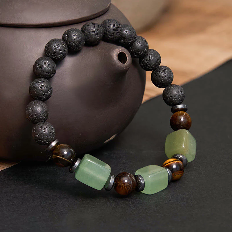 Buddha Stones Różne Kryształy Bransoletka Spokojna z Lawy - Image 20