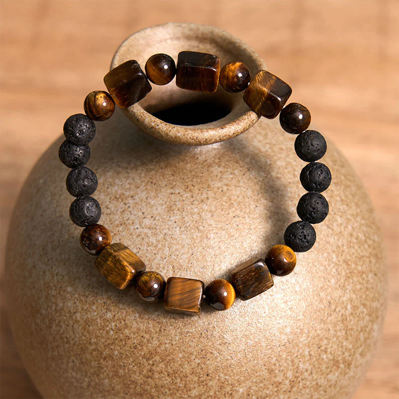 Buddha Stones Różne Kryształy Sześcian Ametyst Lava Rock Wsparcie Bransoletka - Image 14