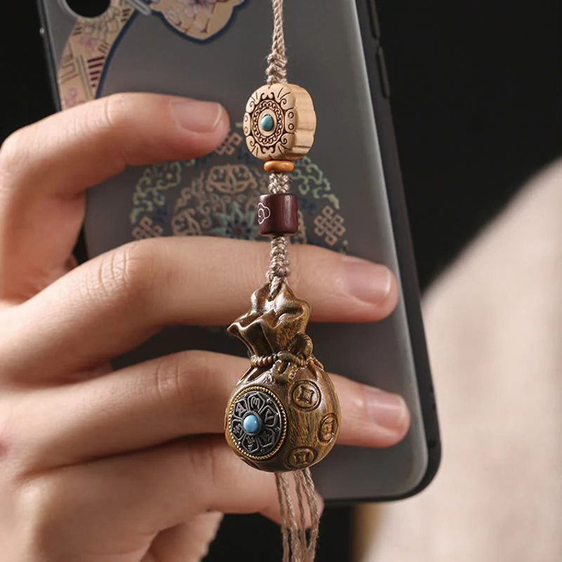 Buddha Stones Sandałowe Małe Liście Czerwone Drzewo Sandałowe Zielone Drzewo Sandałowe Om Mani Padme Hum Spokojny Brelok Telefon Wiszący Dekoracja - Image 11