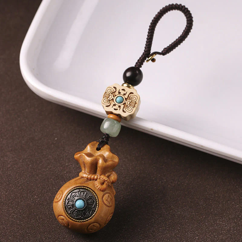 Buddha Stones Sandałowe Małe Liście Czerwone Drzewo Sandałowe Zielone Drzewo Sandałowe Om Mani Padme Hum Spokojny Brelok Telefon Wiszący Dekoracja - Image 15