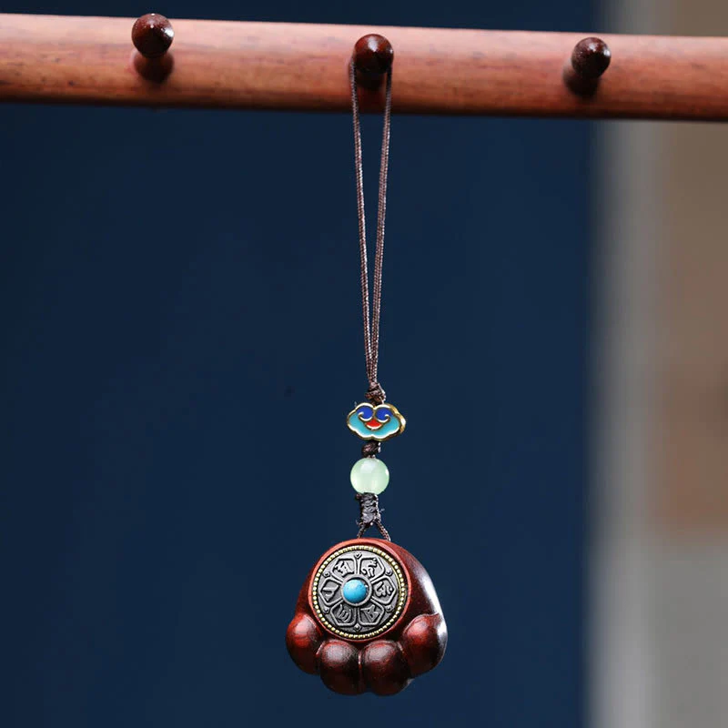 Buddha Stones Sandałowe Małe Liście Czerwone Drzewo Sandałowe Zielone Drzewo Sandałowe Szczęśliwy Kot Łapa Pazur Om Mani Padme Hum Ochrona Telefon Wiszący Dekoracja - Image 3