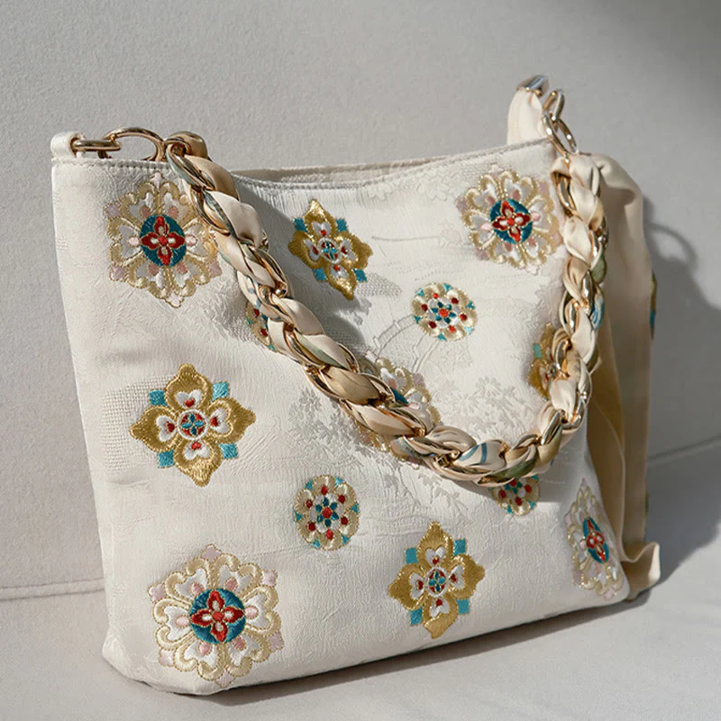 Buddha Stones Satyna Su Haft Podróż Zakupy Torba na ramię Torebka Torebka Crossbody - Image 20