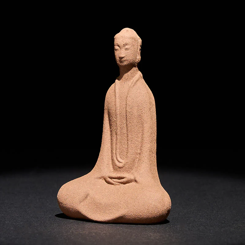 Buddha Stones Siedzący Budda Modlący się Ceramiczna Figurka Zen Dekoracja Domu 5*3*8,5 cm