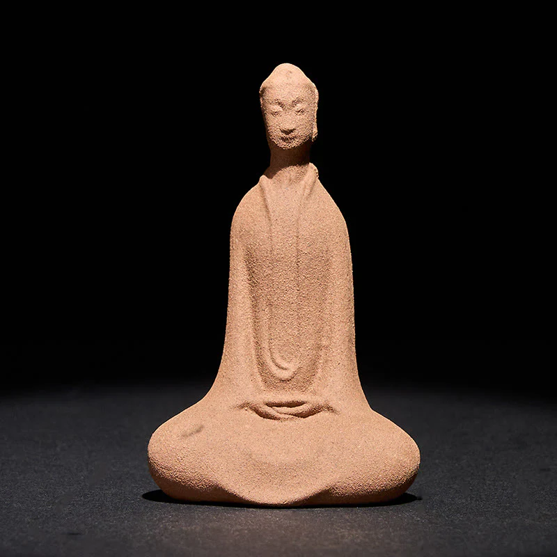 Buddha Stones Siedzący Budda Modlący się Ceramiczna Figurka Zen Dekoracja Domu 5*3*8,5 cm - Image 3