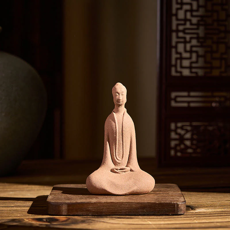 Buddha Stones Siedzący Budda Modlący się Ceramiczna Figurka Zen Dekoracja Domu 5*3*8,5 cm - Image 5