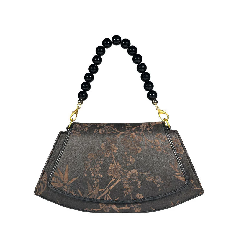 Buddha Stones Śliwkowy Bambusowy Łańcuch Koralikowy Xiangyunsha Jedwabna Torba Crossbody Torba Na Ramię - Image 5